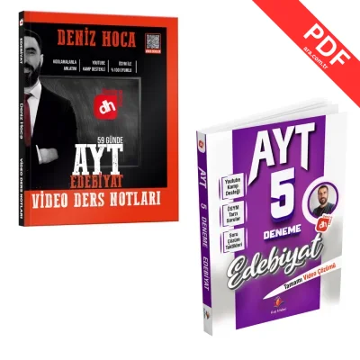 Deniz Hoca Ayt Edebiyat Video Ders Notları ve Deneme Seti kitap kapağı