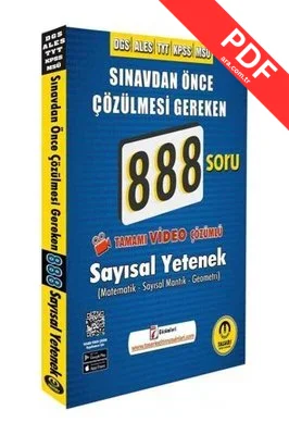 DGS ALES TYT KPSS MSÜ Çözülmesi Gereken Sayısal Yetenek 888 Soru Bankası Video Çözümlü kitap kapağı