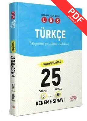 Editör 8. Sınıf LGS Türkçe 5 Sarmal 20 Karma 25 Deneme Sınavı kitap kapağı