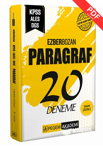 Ezberbozan KPSS ALES DGS Paragraf 20 Deneme Pegem Akademi Yayıncılık kitap kapağı