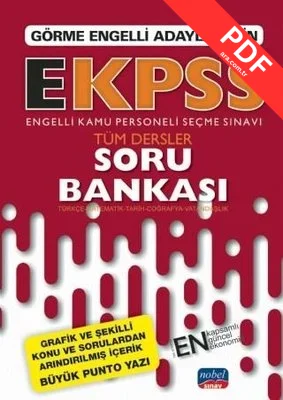 Görme Engelli Adaylar İçin E-KPSS Tüm Dersler Soru Bankası kitap kapağı