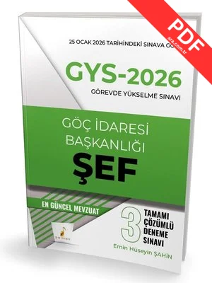 GYS - 2026 Görevde Yükselme Sınavı Göç İdaresi Başkanlığı Şef Tamamı Çözümlü 3 Deneme Sınavı kitap kapağı