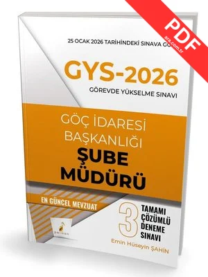 GYS - 2026 Görevde Yükselme Sınavı Göç İdaresi Başkanlığı Şube Müdürü Tamamı Çözümlü 3 Deneme Sınavı kitap kapağı