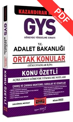 GYS Adalet Bakanlığı Tüm Unvanlar İçin Ortak Konulara Yönelik Konu Özetli Açıklamalı Görevde Yükselm kitap kapağı