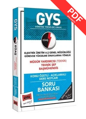 GYS EÜAŞ Müdür Yardımcısı Teknik Şef Baş Mühendis Konu Özetli Açıklamalı Soru Bankası kitap kapağı