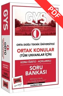 GYS Orta Doğu Teknik Üniversitesi Ortak Konular Tüm Unvanlar İçin Konu Özetli - Açıklamalı Soru Bank kitap kapağı