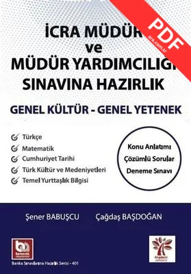 İcra Müdür ve Müdür Yardımcılığı Sınavına Hazırlık - Genel Kültür Genel Yetenek kitap kapağı