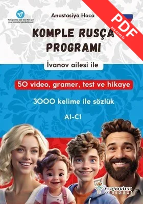 İvanov Ailesi İle Komple Rusça Programı (A1 - C1) 3000 Kelime İle Sözlük kitap kapağı