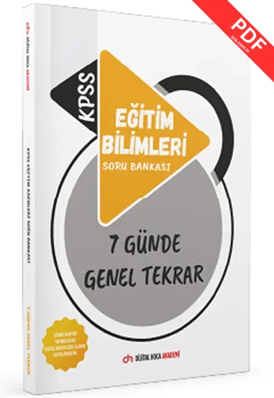 KPSS 2025 Eğitim Bilimleri Soru Bankası 7 Günde Genel Tekrar Kitabı Dijital Hoca Akademi kitap kapağı