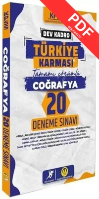 KPSS Coğrafya Dev Kadro Türkiye Karması 20 Deneme Çözümlü kitap kapağı