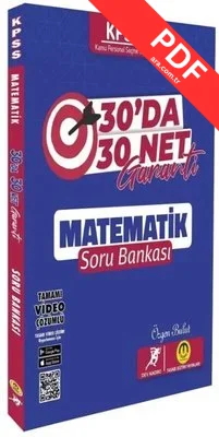 KPSS Matematik 30 da 30 Net Garanti Soru Bankası Video Çözümlü kitap kapağı