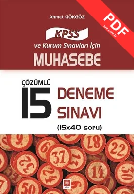 KPSS Muhasebe Çözümlü 15 Deneme Sınavı kitap kapağı