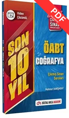 KPSS ÖABT Coğrafya Son 10 Yıl Orijinal Çıkmış Sınav Soruları Video Çözümlü kitap kapağı