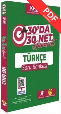 KPSS Türkçe 30 da 30 Net Garanti Soru Bankası kitap kapağı