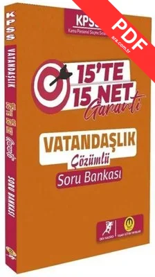 KPSS Vatandaşlık 15 te 15 Net Garanti Soru Bankası Çözümlü kitap kapağı