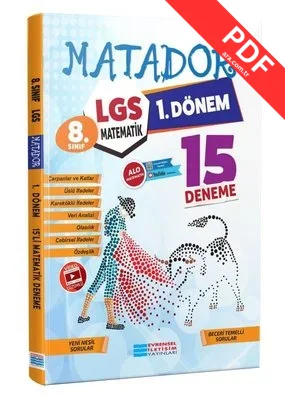 LGS 1. Dönem Matematik 15li Deneme Video Çözümlü kitap kapağı