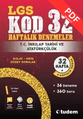 LGS T. C. İnkılap Tarihi ve Atatürkçülük Kod 32 - Haftalık Denemeler kitap kapağı