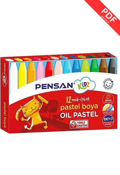 Pensan Pastel Boya 12 `li kitap kapağı