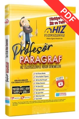 Profesör Paragraf - Hız Egzersizleriyle Rekor Denemeler Video Çözümlü kitap kapağı