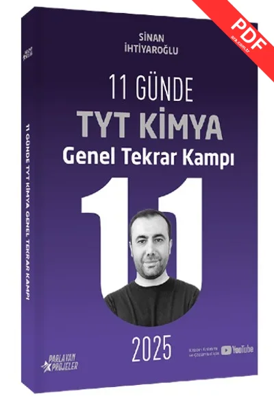 Sinan İhtiyaroğlu 2025 11 Günde TYT Kimya Genel Tekrar Kampı Video Ders Takip Kitabı kitap kapağı
