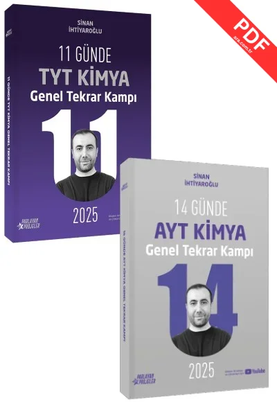 Sinan İhtiyaroğlu 2025 TYT - AYT Kimya Genel Tekrar Kamp Kitapları İkili Set kitap kapağı