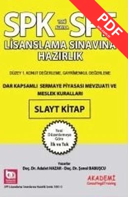 SPK Dar Kapsamlı Sermaye Piyasası Mevzuatı ve Meslek Kuralları Slayt Kitap kitap kapağı