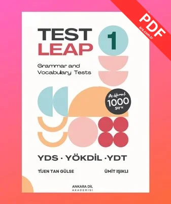 Test Leap 1 - Grammar and Vocabulary Tests - Açıklamalı 100 Soru-YDS-YÖKDİL-YDT kitap kapağı