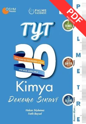TYT 30 Kimya Deneme Sınavı - Palmetre Serisi kitap kapağı