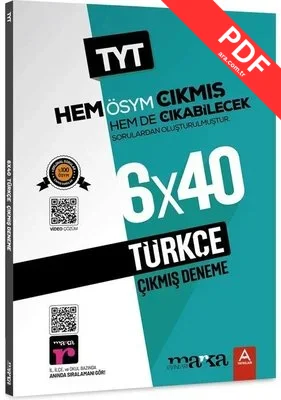 TYT Türkçe ÖSYM Çıkmış ve Çıkabilecek Sorulardan Oluşturulmuş 6 Deneme Sınavı Tamamı Video Çözümlü kitap kapağı