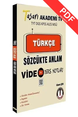 TYT Türkçe Sözcükte Anlam Vİdeo Ders Notları kitap kapağı