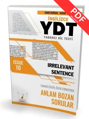 YDT İngilizce Irrelevant Sentence Issue 10 kitap kapağı